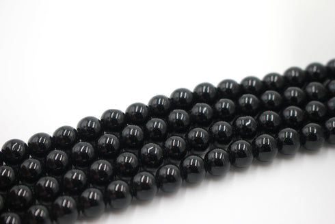Black Onyx Gemstone Beads, 8mm, Round